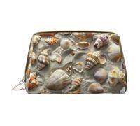 Seashells Sand Print Cosmetic Bags,Leather Makeup Bag Small For Purse,Cosmetic Pouch,Toiletry Clutch For Women Travel, Seashells Sand2, One Size