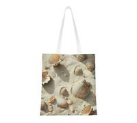 Seashells Sand Print Functional Bag Reusable Practical Bags Lightweight Foldable Work Travel Gym Beach
