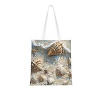 Seashells Sand Print Functional Bag Reusable Practical Bags Lightweight Foldable Work Travel Gym Beach
