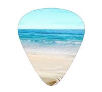 Seashells Sand Print Guitar Picks,12 Pack Guitar Plectrums Thin, For Bass Electric Acoustic Guitars Ukulele
