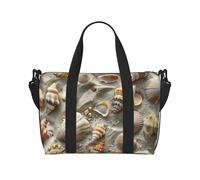 Seashells Sand Print Hand Travel Bag,Gym Bag,Weekend Travel Overnight Bag,Tote Bag Sports Bag For Women Men, Black, One Size
