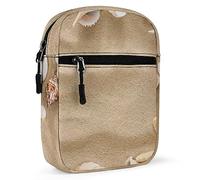 Seashells, Starfish and Sea Pebbles Frame on Beach Sand Adjustable Fanny Waist Pack Pouch, Waterproof Crossbody Runners Bag Wallet for Gym Hiking Fitness Women Men 6.1 x 2.2 x 7.9 inch