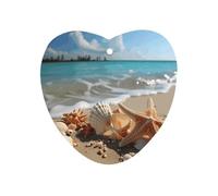 Seashells Starfish on Beach Car Air Freshener Hanging, Long Lasting Scented Car Aromatherapy Tablets, Love form Fragrance Scented Cards for Vehicles, Bedroom, Wardrobe White-style