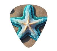 Seashells Starfish On Beach Exceptional Guitar Pick â€“ Single-Side Full-Print, Abs Material Plectrum â€“ Diverse Thickness For Varied Music Experience â€“ Ideal For Guitars And Ukuleles,Guitar Pick,