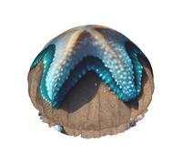 Seashells Starfish on Beach shower caps with a double layer of, hold your hair well whether using them while showering or taking bath.