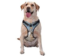 Seashells Starfish Sand Printed quick release dog harness reflective pet vest with 2 quick release buckles 4 sizes M ideal for outdoor walks and hikes