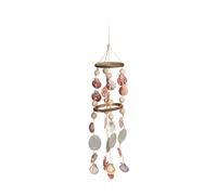 Seashells Wind Chimes with Driftwood, Capiz Mobile, Maritime Garden Garlands