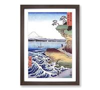 Seashore at Hoda by Utagawa Hiroshige Framed Print | A2 Walnut Framed Wall Art | Ready to Hang | Asian Nature Picture | Living Room Bedroom Lounge Office
