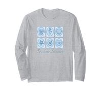 Seashore Summer Cute Blue Vintage Stamps Long Sleeve T-Shirt