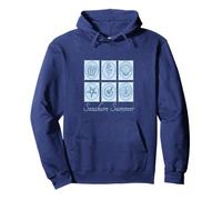 Seashore Summer Cute Blue Vintage Stamps Pullover Hoodie