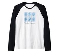 Seashore Summer Cute Blue Vintage Stamps Raglan Baseball Tee