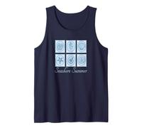 Seashore Summer Cute Blue Vintage Stamps Tank Top