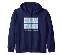 Seashore Summer Cute Blue Vintage Stamps Zip Hoodie