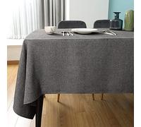 SEASHORE TREE Rectangle Table Cloth - Wipe Clean Tablecloth, Thick Faux Linen Waterproof Table Cover for Dining Room, Kitchen, Home, or Restaurant, Grey 94.5" x 55.1"