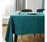 SEASHORE TREE Rectangle Table Cloth - Wipe Clean Tablecloth, Thick Faux Linen Waterproof Table Cover for Dining Room, Kitchen, Home, or Restaurant, Teal 84.6" x 57.1"