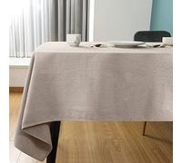 SEASHORE TREE Rectangle Table Cloth - Wipe Clean Tablecloth, Thick Faux Linen Waterproof Table Cover for Dining Room, Kitchen, Home, or Restaurant, Beige 70.9" x 55.1"