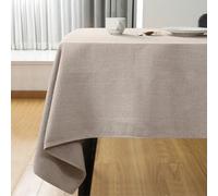 SEASHORE TREE Square Waterproof Tablecloth - 47.2" x 47.2" Wipe Clean Tablecloth, Thick Faux Linen Table Cover for Dining Room, Home, Kitchen, or Restaurant, Beige