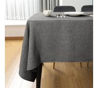 SEASHORE TREE Square Waterproof Tablecloth - 55.1" x 55.1" Wipe Clean Tablecloth, Thick Faux Linen Table Cover for Dining Room, Home, Kitchen, or Restaurant, Gray