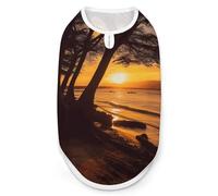 Seashore Trees Sunset Dog Shirt Quick Dry Breathable Pet T-Shirt Soft Stretchy Sleeveless Vest Dog Apparel XL