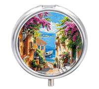 Seaside Alley Pill Box Travel Pill Case for Purse Pocket
