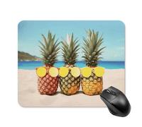 Seaside Beach Yellow Geometric Pineapple Square Mouse Pad Portable Computer Mousepad with Non-Slip Rubber Base 20 * 25cm Ultra-Thin Gaming Mouse Mat for Computer Laptop Office Desk Accessories
