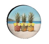 Seaside Beach Yellow Geometric Pineapple Tire Covers Waterproof Anti UV Tire Cover 30inch Single Axle Wheel Covers for RV Truck SUV Trailer Universal for All Seasons