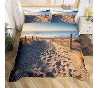 Seaside Beaches Duvet Cover King Sets 3D Printed Microfiber Hawaiian Coast Style Bedding Set Ultra-Soft Quilt Cover 240 x 220 cm with Zipper Closure and 2 Pillowcases 50x75 cm e.2027