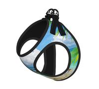 Seaside Boat Coconut Leaves Printing Puppy Summer Vest Harness With Reflective,Dog Accessories For Small Medium Large Dogs And Cats