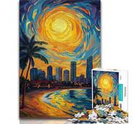 Seaside City View 1000 Piece Jigsaw Puzzle for Adults Teens,Challenging Game And Family Play with Fully Interlocking Randomly Shaped Pieces (38x26cm)