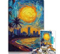 Seaside City View Jigsaw Puzzles for Adults 1000 Piece,Stress Reliever Difficult Challenge Deal As Gifts for The Whole Family (38x26cm)