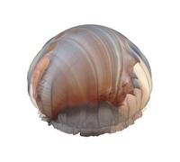 Seaside Conch print Stylish Shower Cap Reusable Shower Cap Women Large Shower Cap for Braids Long Hair