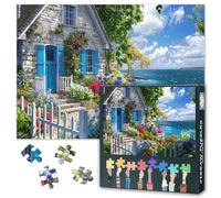 Seaside Cottage 1000 Piece Puzzle for Adults Sea View Puzzles for Adults Family Challenge Game Challenging & Vivid Detail Ideal for Puzzle Enthusiasts Finished Size: 70x50cm