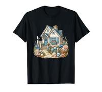 Seaside Cottage Seashells Ocean Coastal Garden T-Shirt