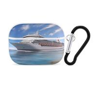 Seaside Cruise Ship AirPod Pro Case, Anti Scratch Hard PC Cover with Keychain, AirPod Pro 2nd/1st Case Accessories for Women Men, White-Style