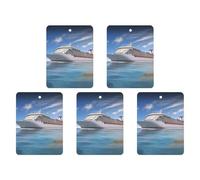 Seaside Cruise Ship Car Air Freshener Hanging Incense Chips 5 Pack Automotive Scented Hanging Sheets for Car Home Auto Interior Decor Square,White-Style