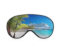 Seaside Cruise Ship Eye Mask Soft Breathable Sleep Blindfold Adjustable Light Blocking Night Masks Zero Eye Pressure Sleeping Mask for Travel
