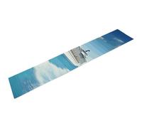 Seaside Cruise Ship Print Linen Table Runner Burlap Linen Style Rustic Farmhouse Table Runner Holiday Kitchen Dining Table Decoration 72.4X 13.4 Inch Machine Washable Dining Table Runner