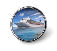 Seaside Cruise Ship Round Badge for Men Women, Durable & Stylish Lapel Pins, Lightweight Metal Badges for Shirts, Jackets, Hats