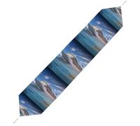 Seaside Cruise Ship Table Runner for Dining Table, Short Plush Runners Washable & Durable Tablerunner Modern Home Decor for Wedding, Kitchen, Holiday 178*33cm