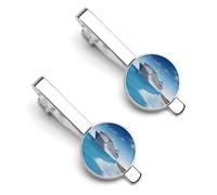 Seaside Cruise Ship Tie Clip Set Personalized Tie Clips for Men Business Fashion Designs,Tie Bar for Wedding Anniversary Business