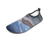 Seaside Cruise Ship Water Shoes for Men Women, Lightweight Stretch Swim Shoes with Anti-Slip Rubber Sole, Quick-Dry Aqua Socks for Pool, Beach, Surfing, Style, 12 Women/12 Men