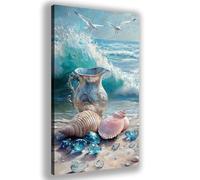 Seaside Diamond Painting Kits for Adults,Diamond Art Shell Pattern Round Full Drill,5D DIY Crystal Art Paint by Numbers for Adults,Large Dimond Painting 36X72inch Canvas for Home Room Wall Decor,Y937Z