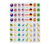 Seaside Escape Game Blocks, Mahjong Game Set, 65 Mahjong Flag Pattern Game Blocks, Game Tiles Flag Pattern For Adults Kids, 30mm