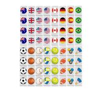 Seaside Escape Game Blocks, Mahjong Game Set, 65 Mahjong Flag Pattern Game Blocks, Game Tiles Flag Pattern For Adults Kids, 30mm