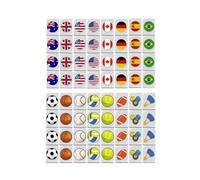 Seaside Escape Game Blocks, Mini Mahjong Set 65 Pcs Flag & Ball Pattern, 2 Player Mahjong Push Tile Game Pattern for Travel Picnic Spring Gathering (Pink_A)