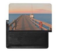 Seaside Escape Passport Holder Unique PU Ultra-thin Passport Protective Case Compact Easy to Carry Passports Cover for Women And Men Passports Case