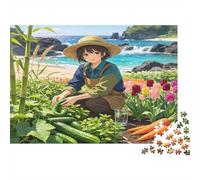 Seaside Farm Girl 1000 Piece Jigsaw Puzzle for Adults Paper Relaxing Game Home Decor Gift 52x38cm/1000pcs