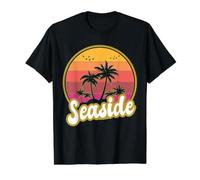 Seaside Florida Beach Retro Sunset Value Graphic T-Shirt, Men, Black, M