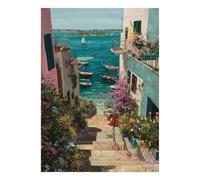 Seaside Flowers Boats 1000pcs Mini Puzzle For Adults Premium Paper