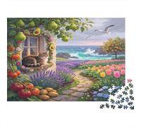 Seaside Garden Cottage 1000 Piece Jigsaw Puzzle for Adults Paper Puzzle Game Relaxing 38x26cm/1000pcs